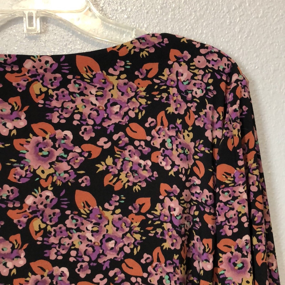 Lauren CARLYNA Ralph Lauren Woman's16W jersey 3/4 Sleeve day dress purple floral - Picture 12 of 16